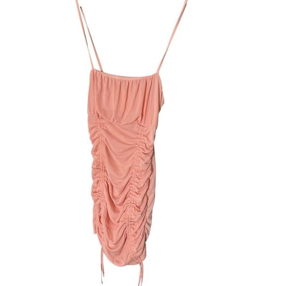 Blashe Blush Pink Ruched Wrap Dress Pink Party Dress size M Y2K‎ Baddie Coquette - Picture 1 of 7